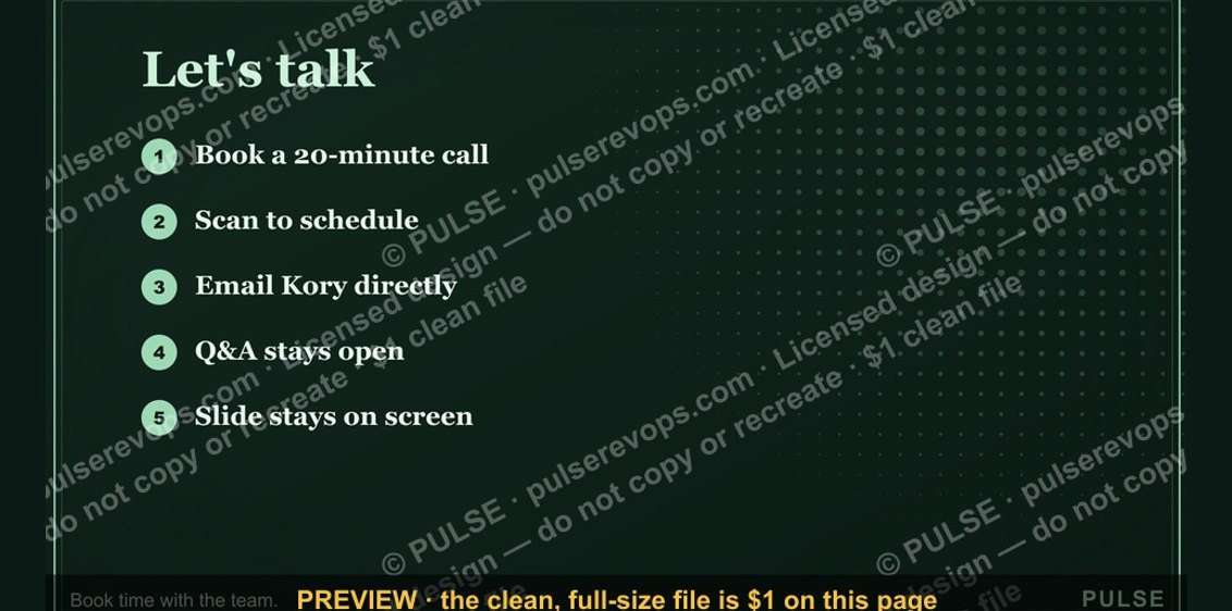 Let's talk. — Closing Slide