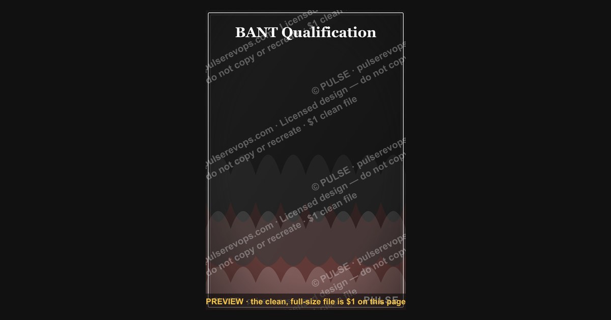BANT Qualification — Infographic