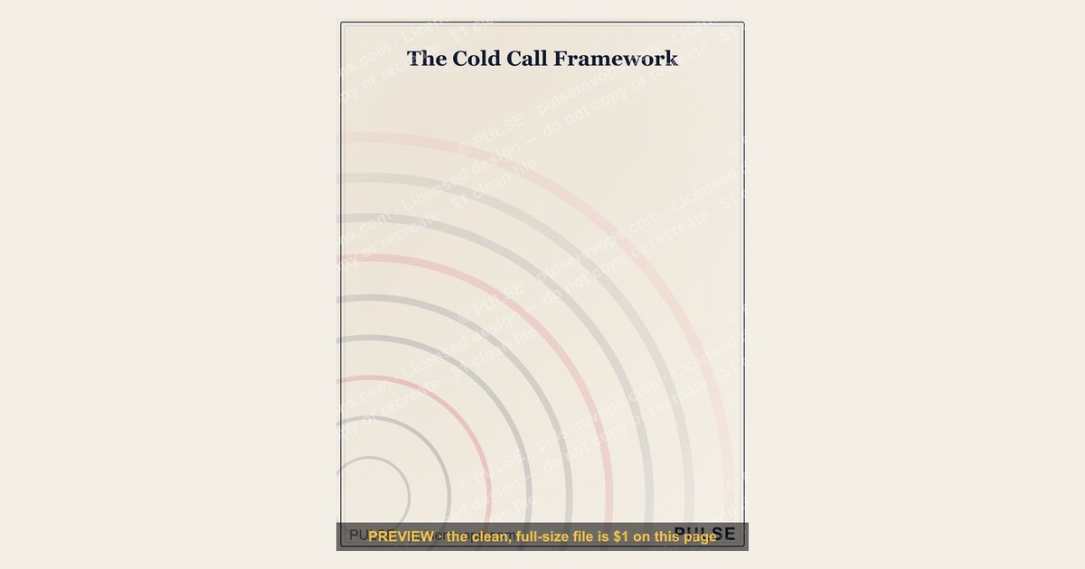The Cold Call Framework — Infographic — figure 1