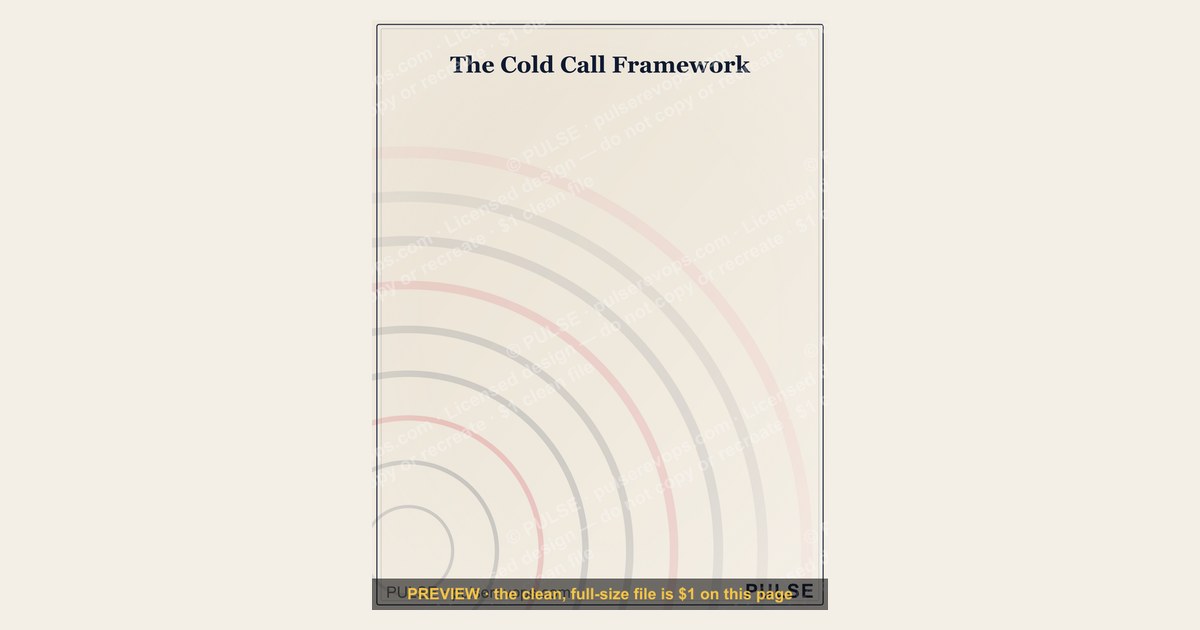 The Cold Call Framework — Infographic