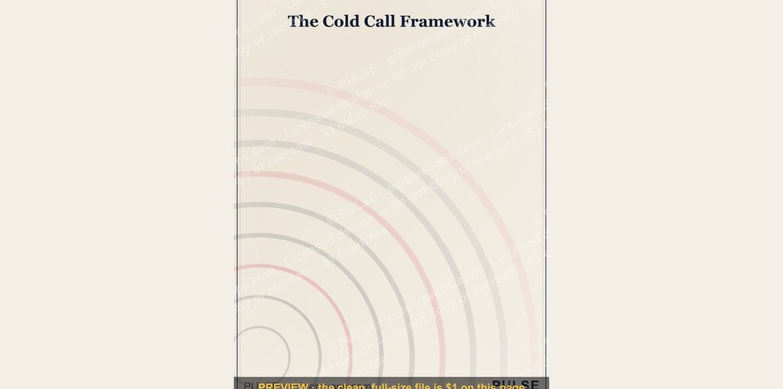 The Cold Call Framework — Infographic