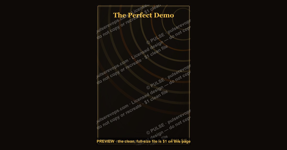 The Perfect Demo — Infographic