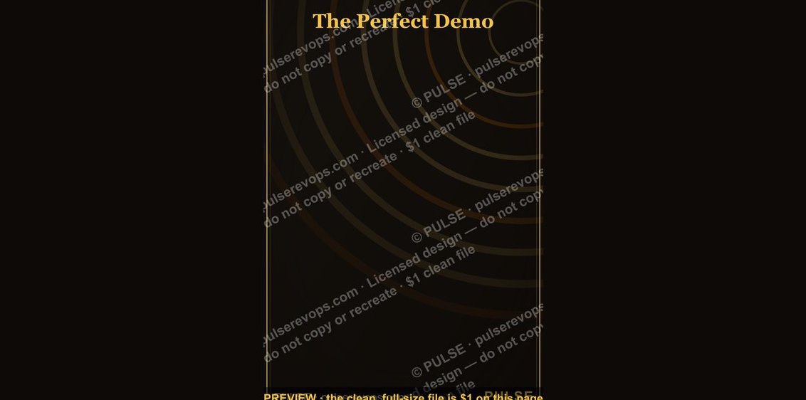 The Perfect Demo — Infographic
