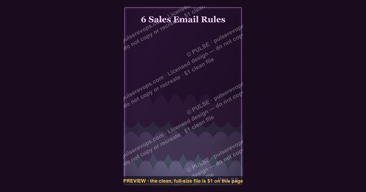 6 Sales Email Rules — Infographic — figure 1