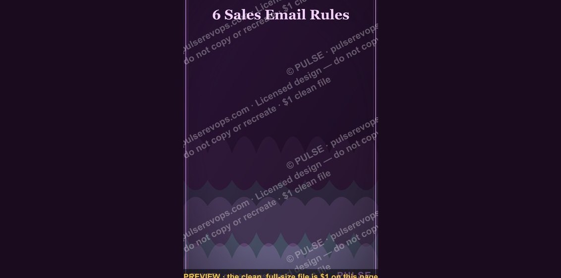 6 Sales Email Rules — Infographic
