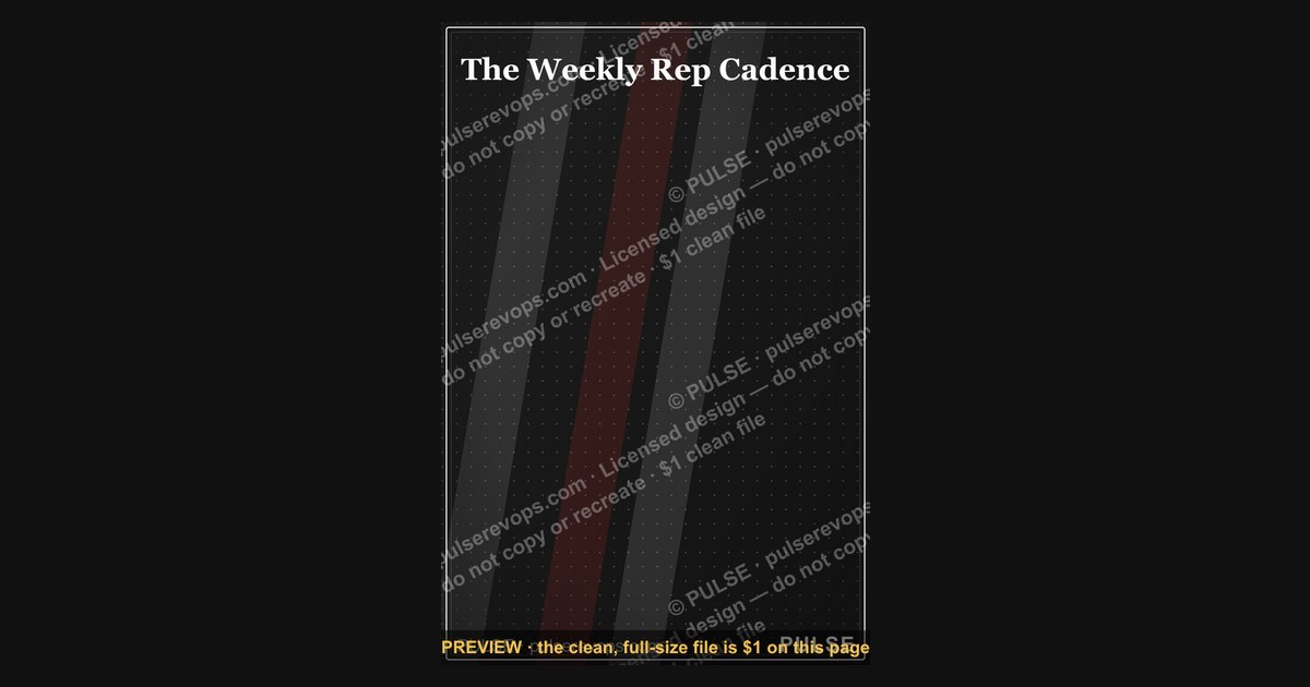 The Weekly Rep Cadence — Infographic — figure 1