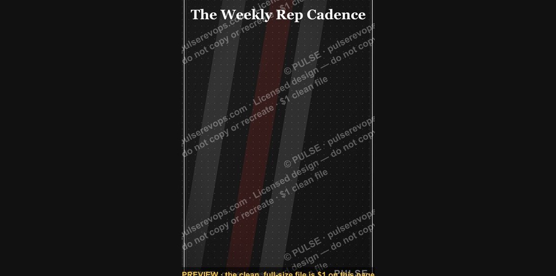 The Weekly Rep Cadence — Infographic