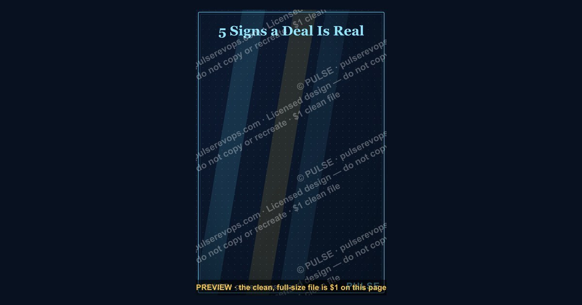 5 Signs a Deal Is Real — Infographic — figure 1