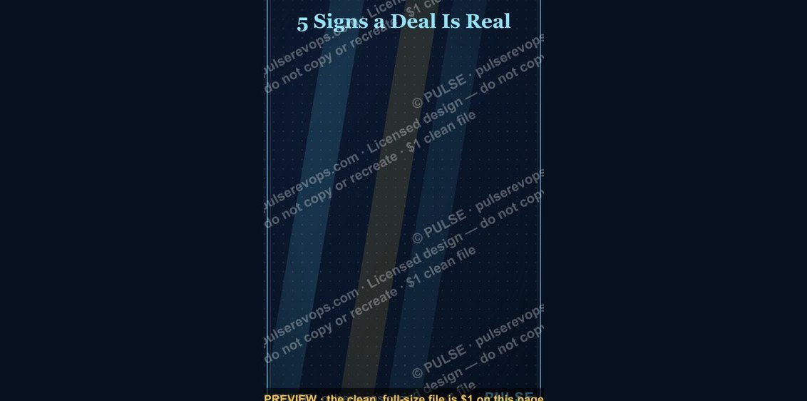 5 Signs a Deal Is Real — Infographic