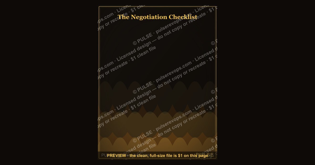 The Negotiation Checklist — Infographic — figure 1