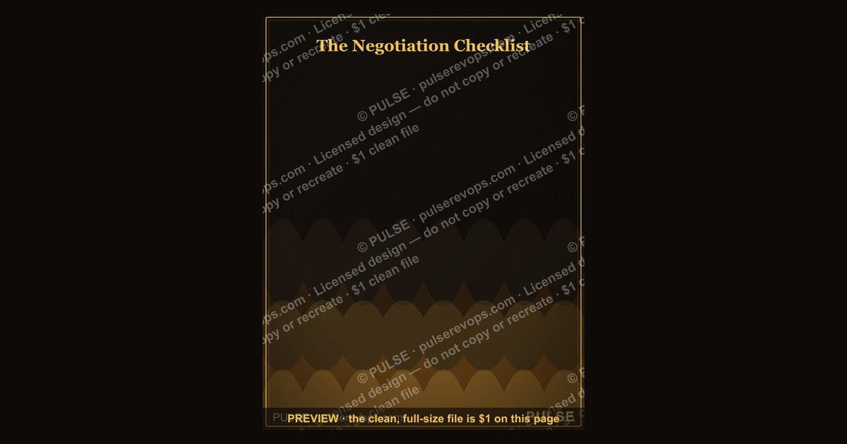 The Negotiation Checklist — Infographic