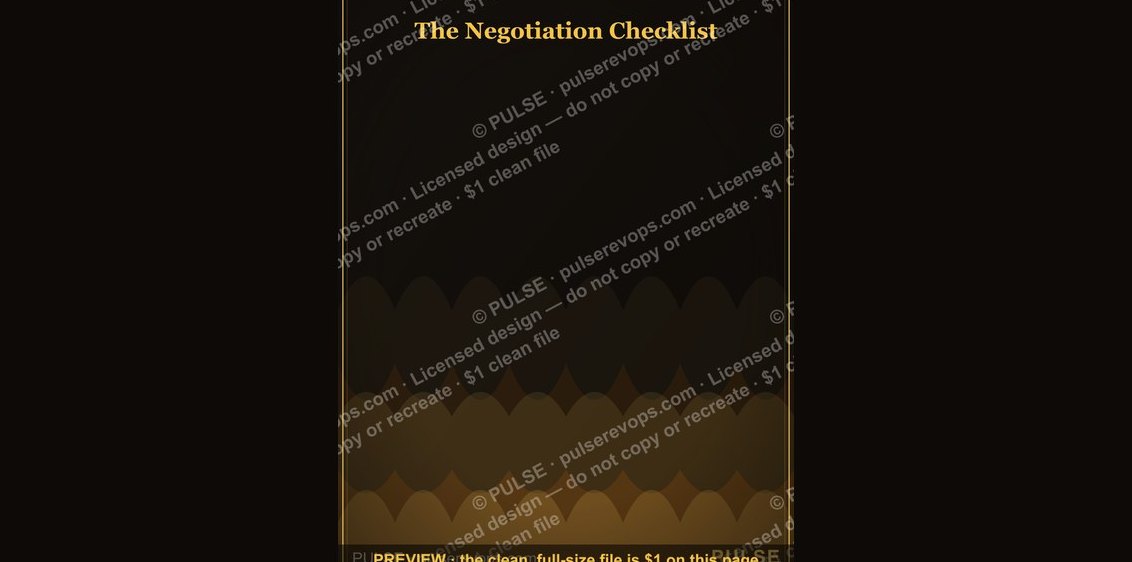 The Negotiation Checklist — Infographic