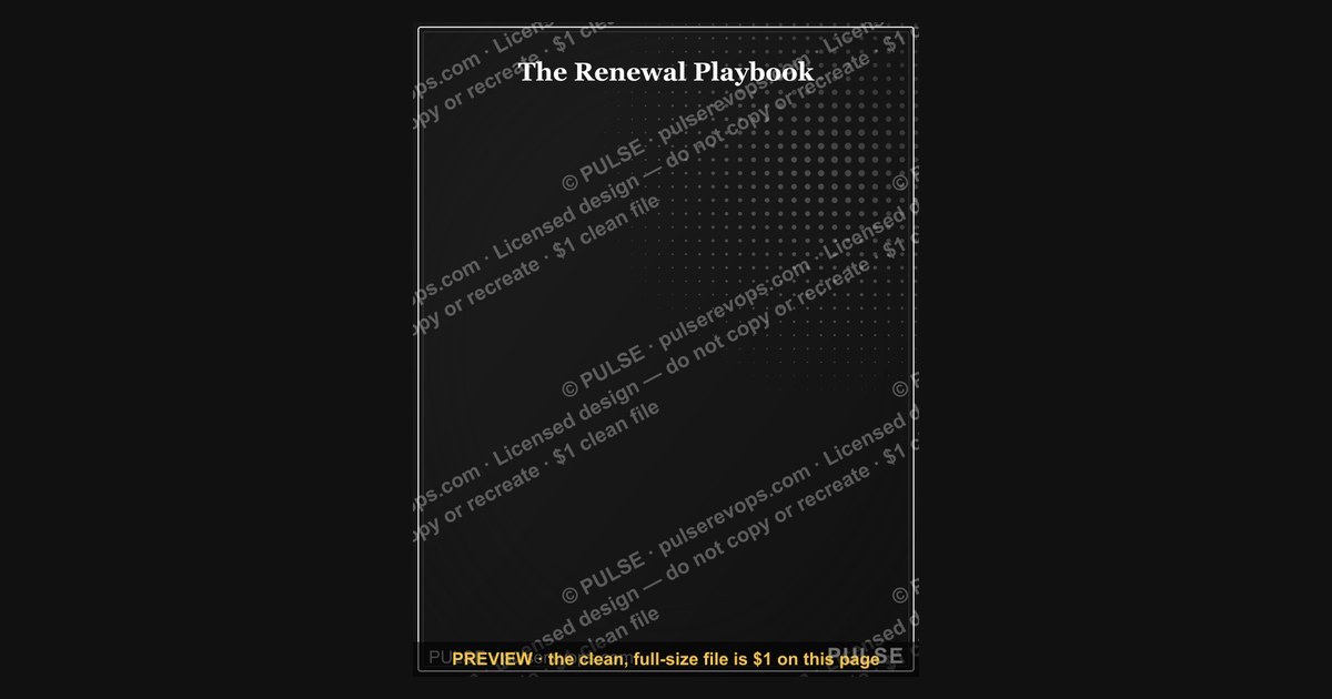 The Renewal Playbook — Infographic — figure 1