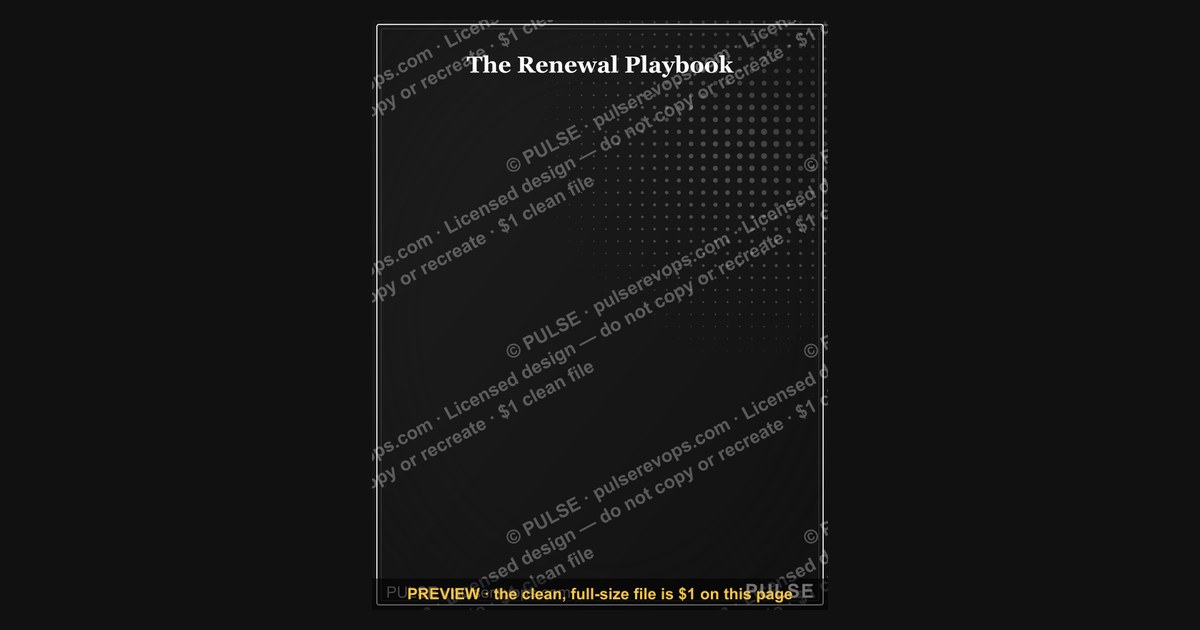 The Renewal Playbook — Infographic