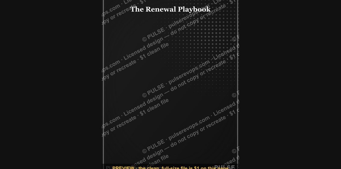 The Renewal Playbook — Infographic