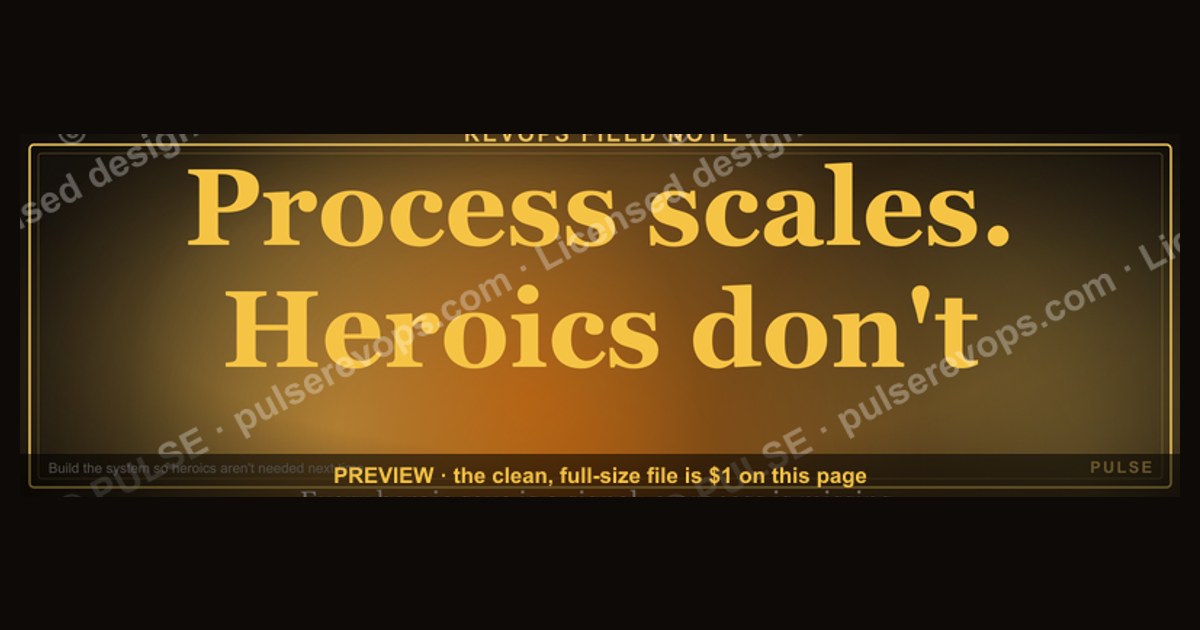 “Process scales. Heroics don't.” — Quote Card