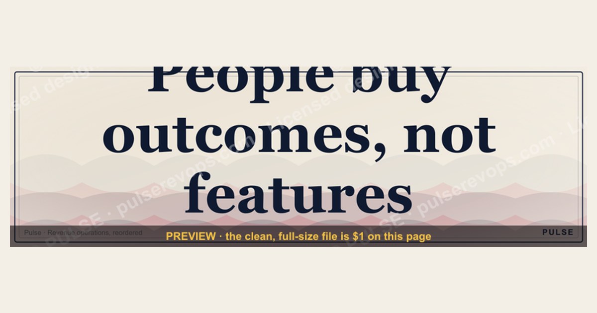 “People buy outcomes, not features.” — Quote Card