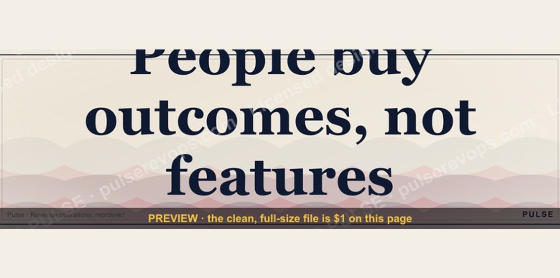 “People buy outcomes, not features.” — Quote Card