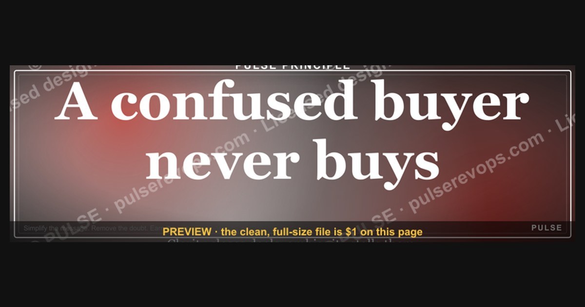 “A confused buyer never buys.” — Quote Card — figure 1