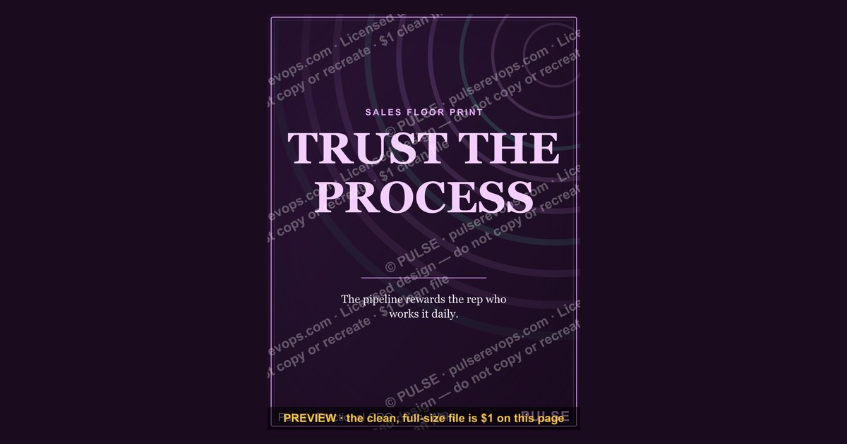 “TRUST THE PROCESS” — Sales Floor Print