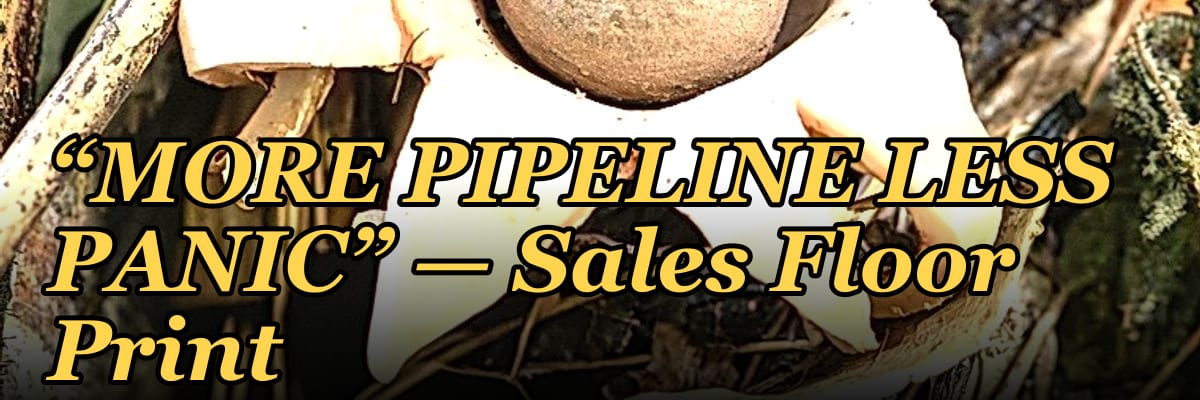 “MORE PIPELINE LESS PANIC” — Sales Floor Print