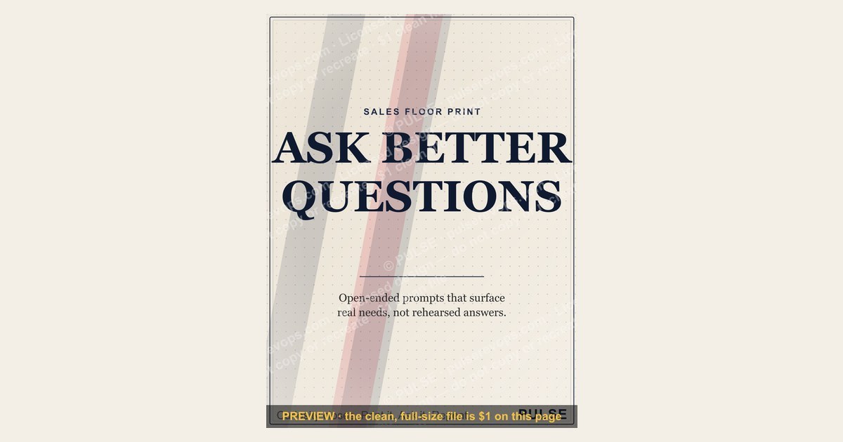“ASK BETTER QUESTIONS” — Sales Floor Print — figure 1