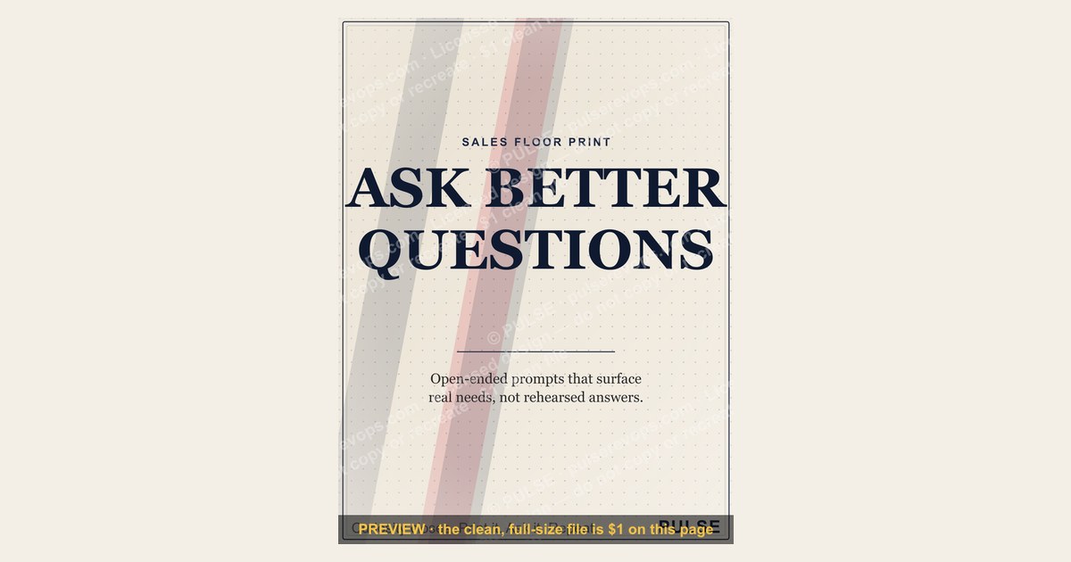 “ASK BETTER QUESTIONS” — Sales Floor Print