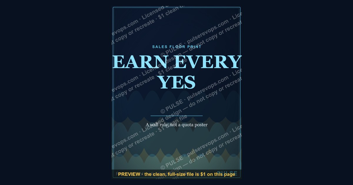 “EARN EVERY YES” — Sales Floor Print