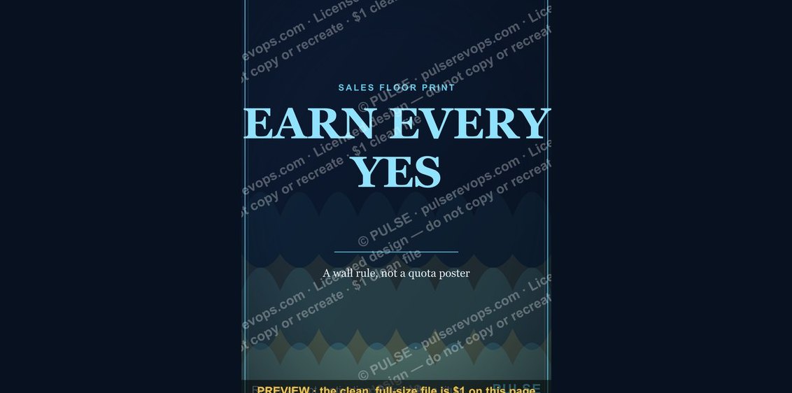“EARN EVERY YES” — Sales Floor Print