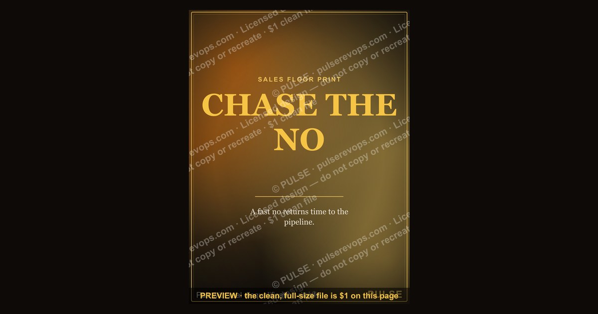 “CHASE THE NO” — Sales Floor Print