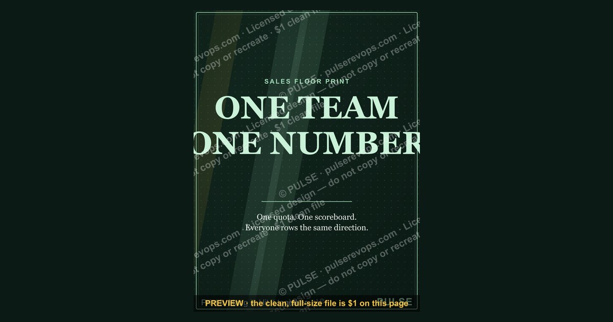 “ONE TEAM ONE NUMBER” — Sales Floor Print