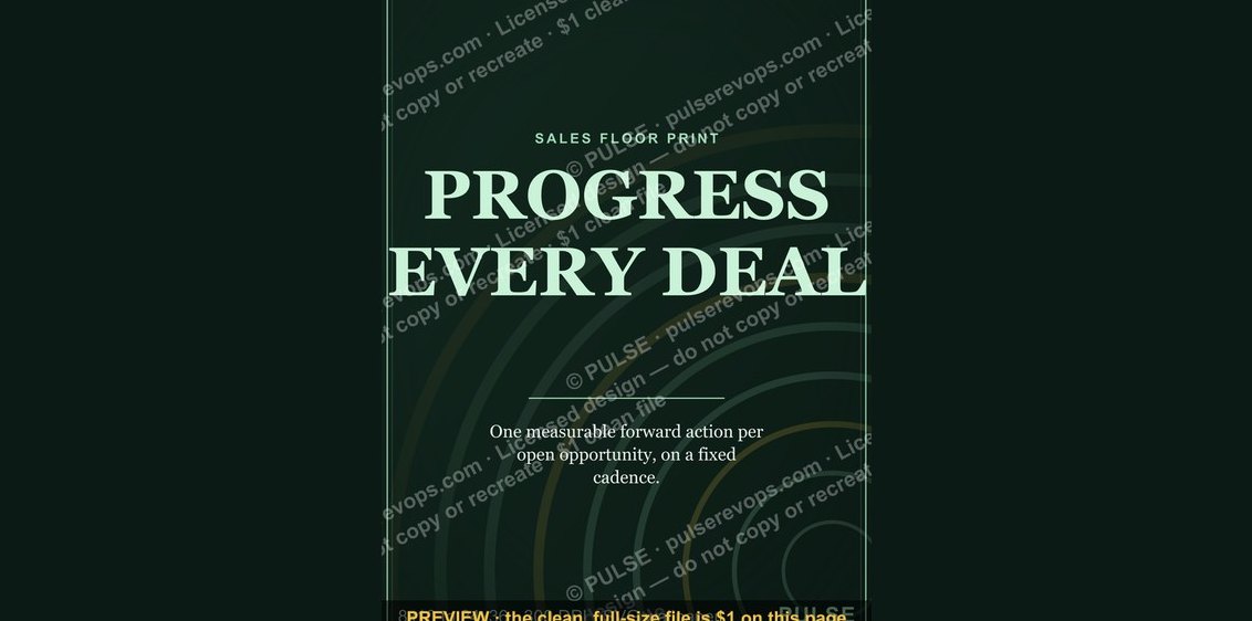 “PROGRESS EVERY DEAL” — Sales Floor Print