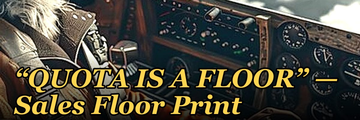 “QUOTA IS A FLOOR” — Sales Floor Print