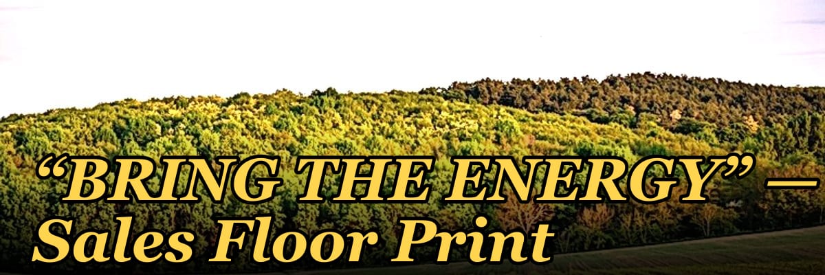 “BRING THE ENERGY” — Sales Floor Print