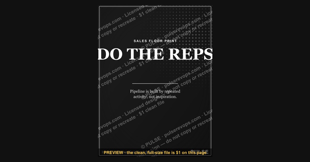 “DO THE REPS” — Sales Floor Print