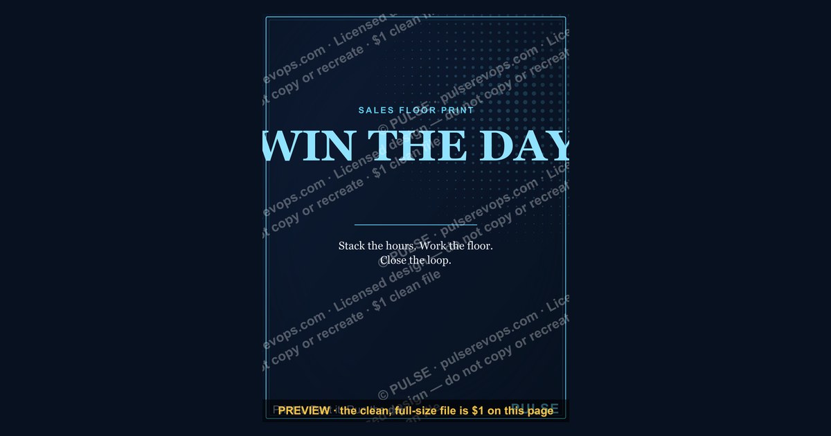 “WIN THE DAY” — Sales Floor Print