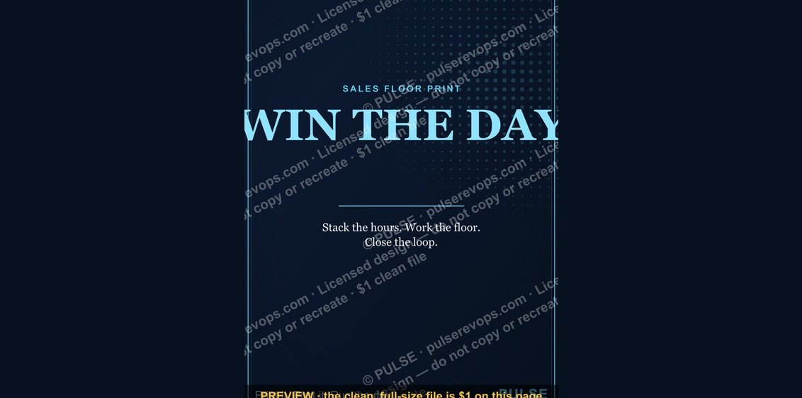 “WIN THE DAY” — Sales Floor Print