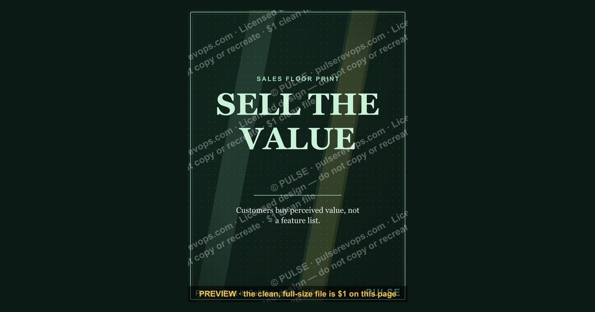 “SELL THE VALUE” — Sales Floor Print — figure 1