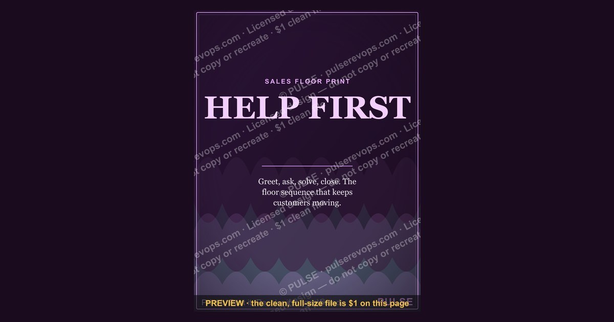 “HELP FIRST” — Sales Floor Print — figure 1
