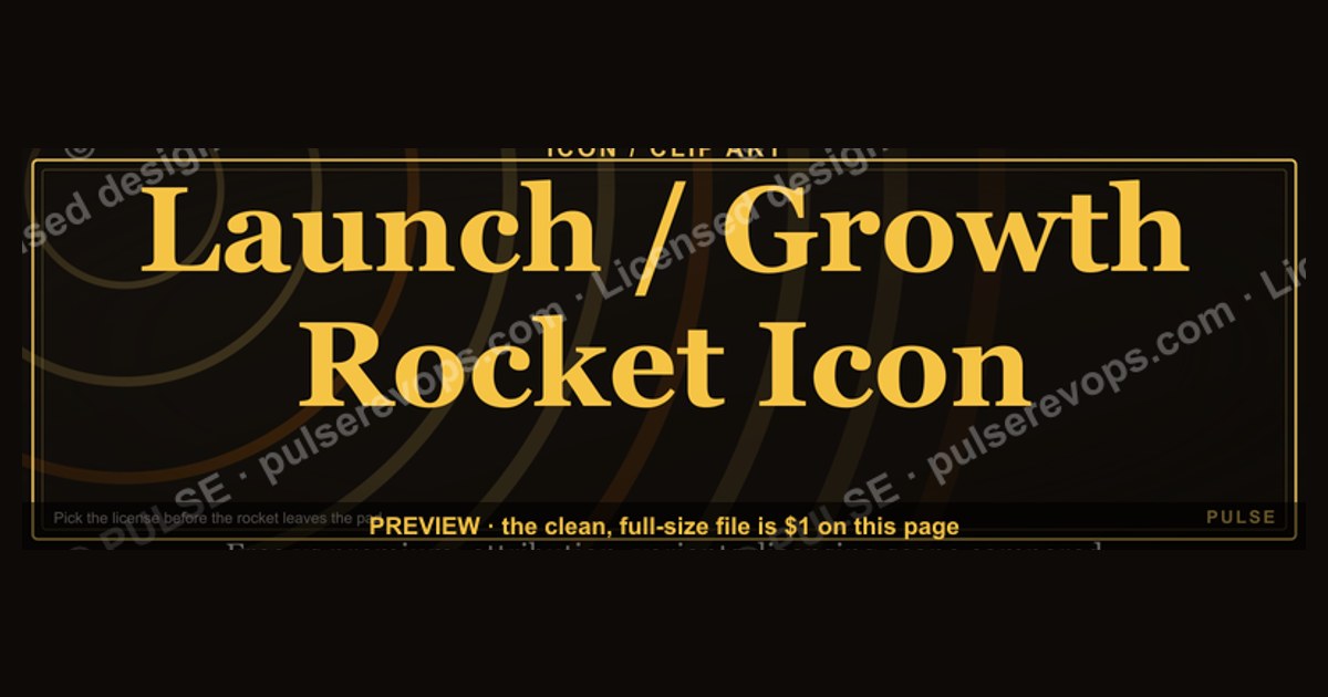 Launch / Growth Rocket Icon — Icon / Clip Art