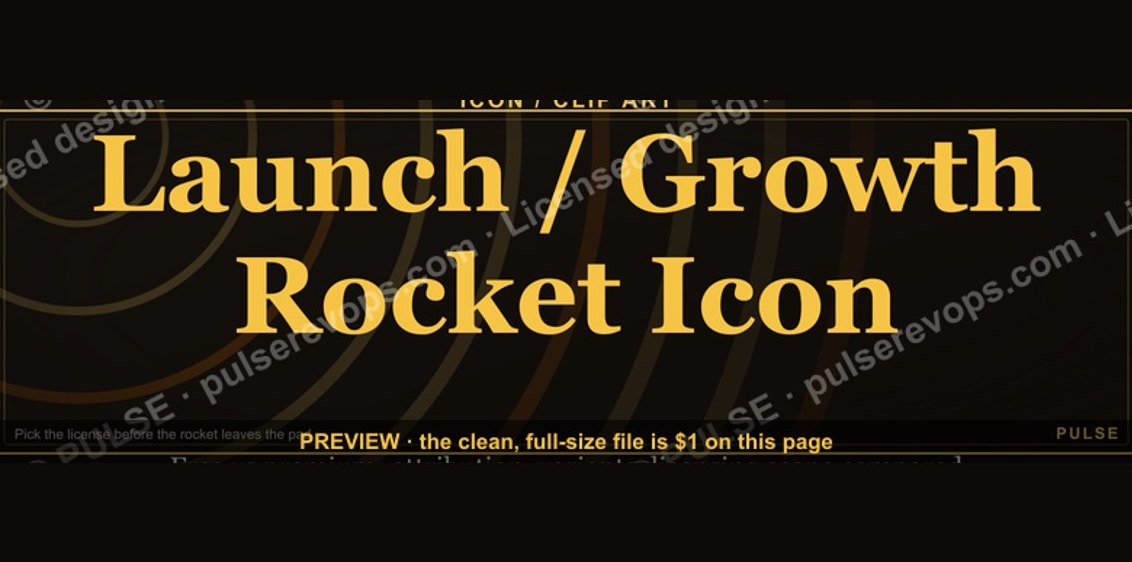 Launch / Growth Rocket Icon — Icon / Clip Art