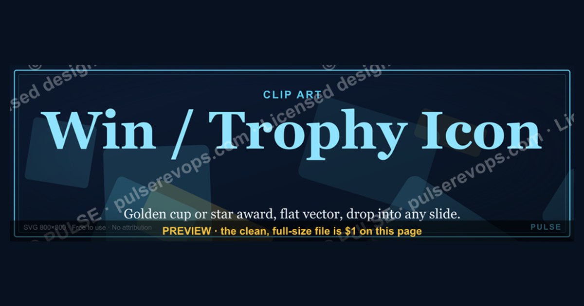 Win / Trophy Icon — Icon / Clip Art