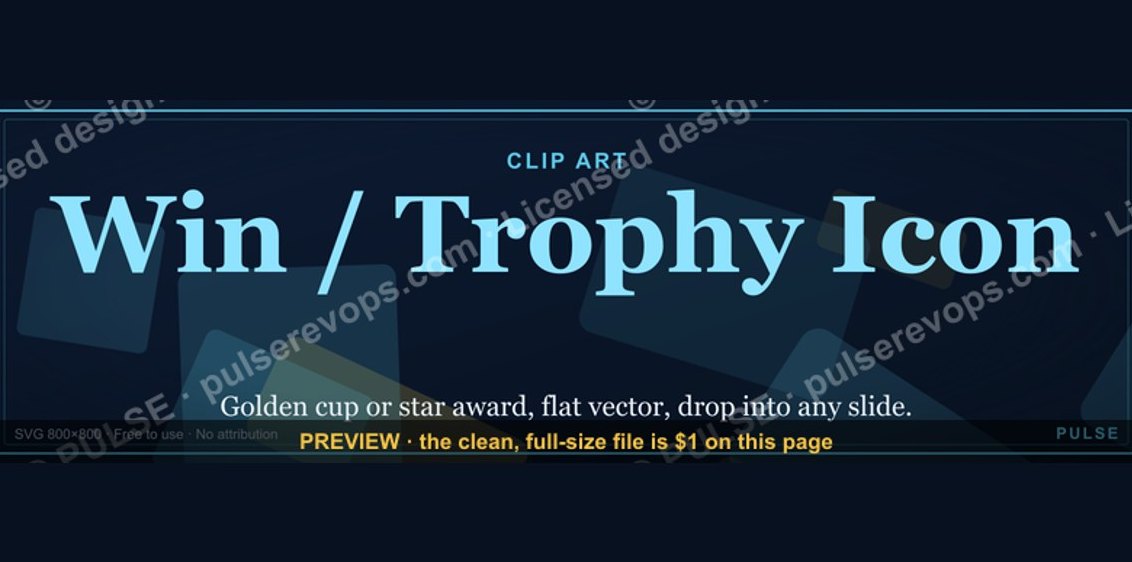 Win / Trophy Icon — Icon / Clip Art