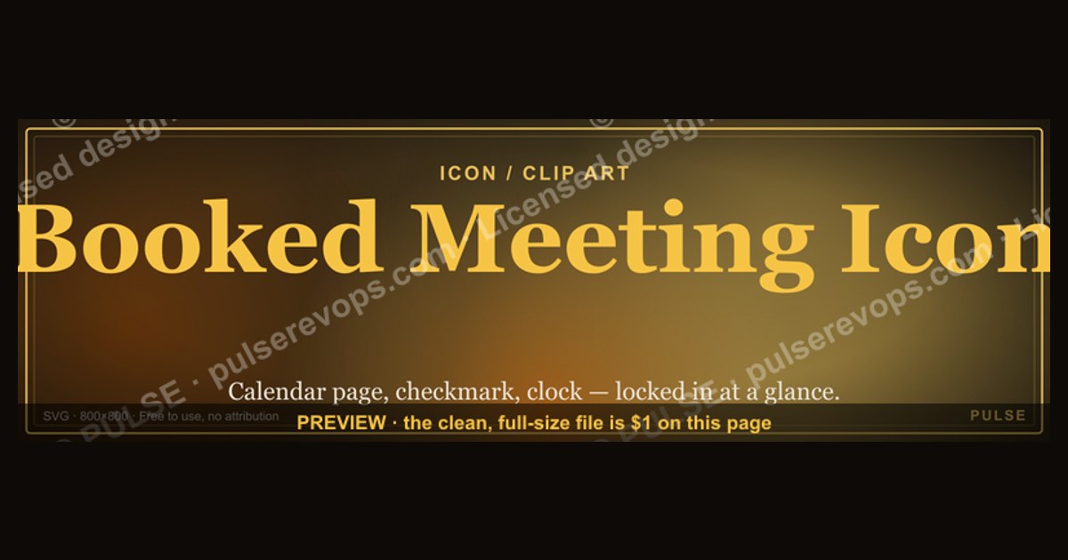 Booked Meeting Icon — Icon / Clip Art