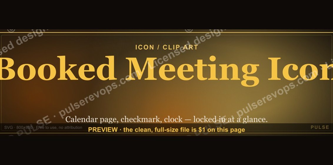 Booked Meeting Icon — Icon / Clip Art