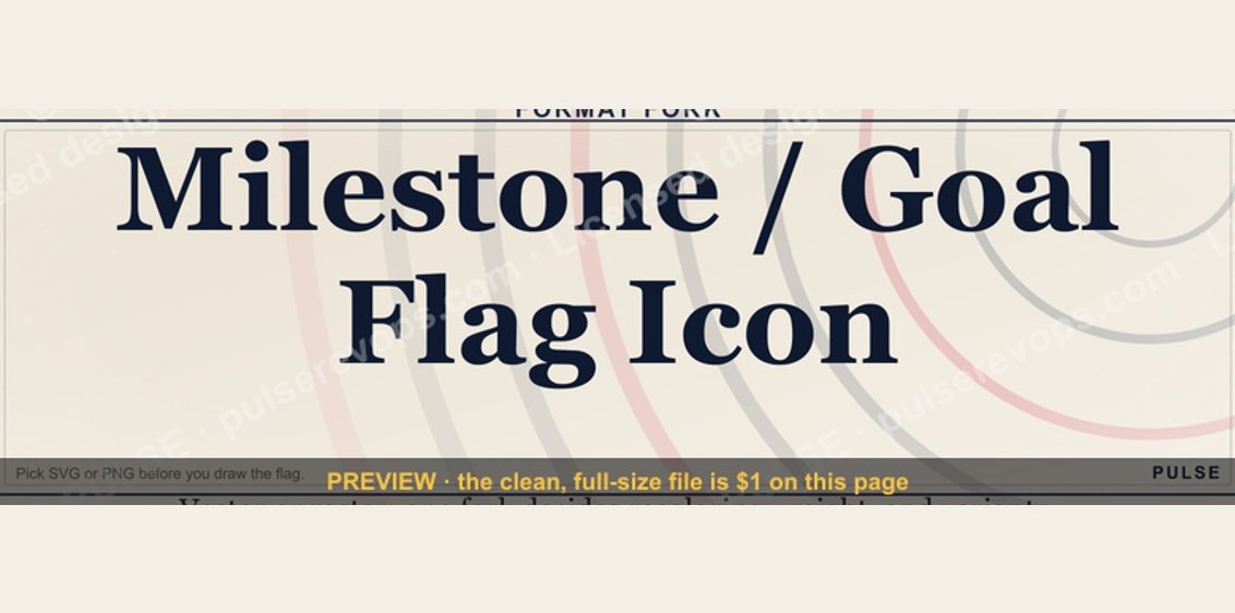 Milestone / Goal Flag Icon — Icon / Clip Art