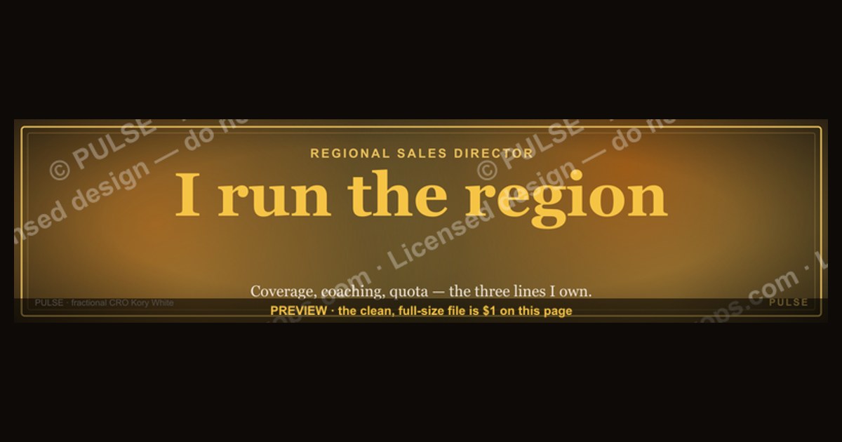 Regional Sales Director — LinkedIn Banner