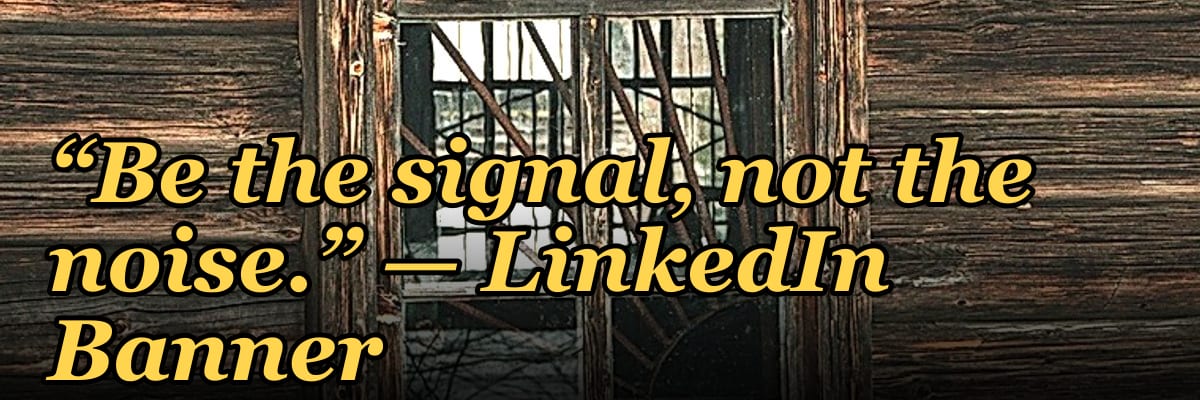 “Be the signal, not the noise.” — LinkedIn Banner