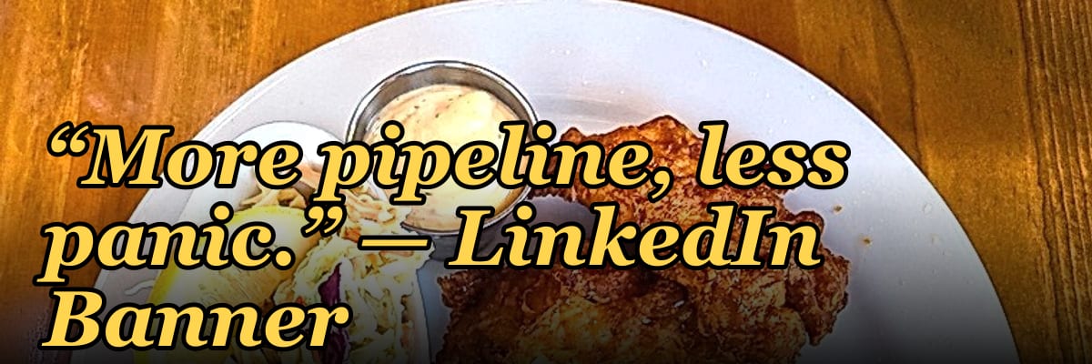 “More pipeline, less panic.” — LinkedIn Banner