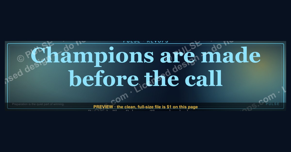“Champions are made before the call.” — LinkedIn Banner — figure 1
